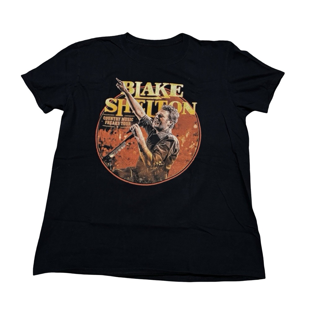 Blake Shelton Women's Country Music Freaks Tour 2018 T Shirt Size Large 21 x 27